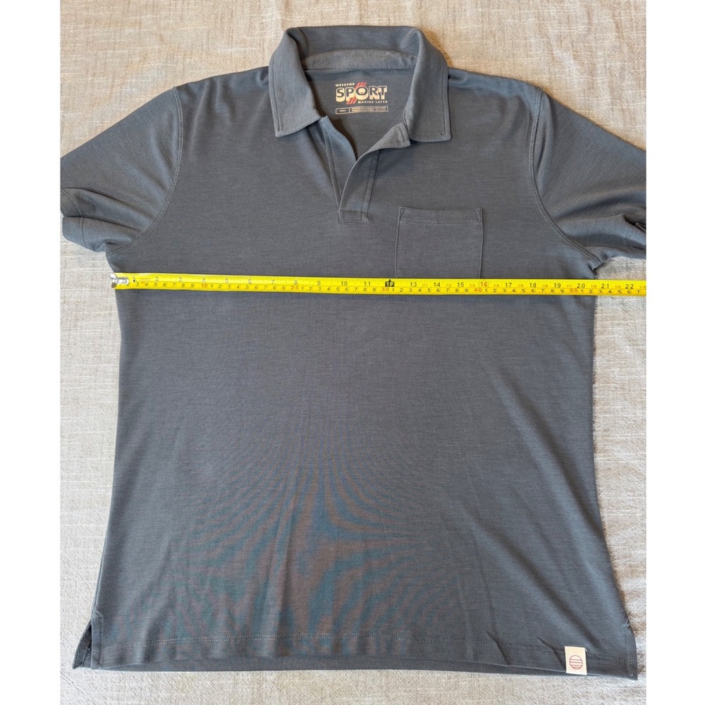 Marine Layer Weekend Sport Polo Shirt Mens Small Gray Pique Pocket 14975 - Picture 6 of 8